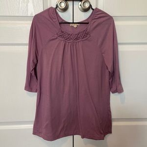 Half sleeve long purple shirt